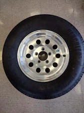 HI SPEC ALUMINUM MOD TRAILER WHEEL WITH TIRE- 14" X 5.5 - 5 ON 4.5" BOLT PATTERN