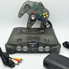 NEW Nintendo 64 N64 Limited Clear Smoke Grey Custom Console Bundle Set Funtastic