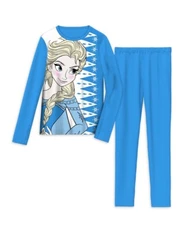 Girls XS 4/5 Frozen Warm Underwear Moisture Wicking Pajamas Winter Base Layer