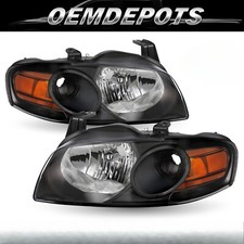 For 2004 2005 2006 Nissan Sentra Se-r Black Headlights Amber Corner Lamps Set