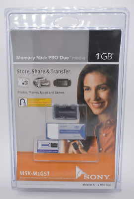NEW Sony Memory Stick Pro Duo 1GB (MSX-M1GST) + Reader