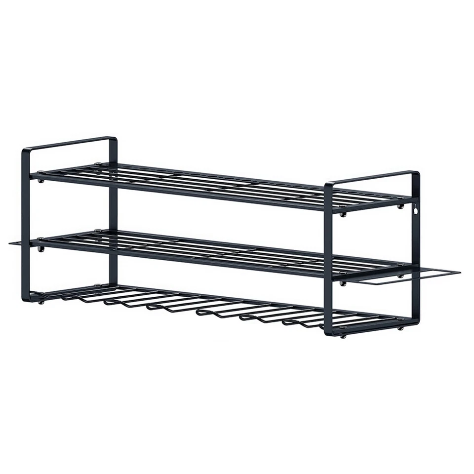 3 Layers 7Drills Power Tool Organizer Holders Heavy Duty Storage Rack Wall Mount - image 2 of 4