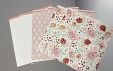 CTMH 12  X 12  NOW  FOREVER 6 Pc Double Sided Prints W/ Embroidered Elements