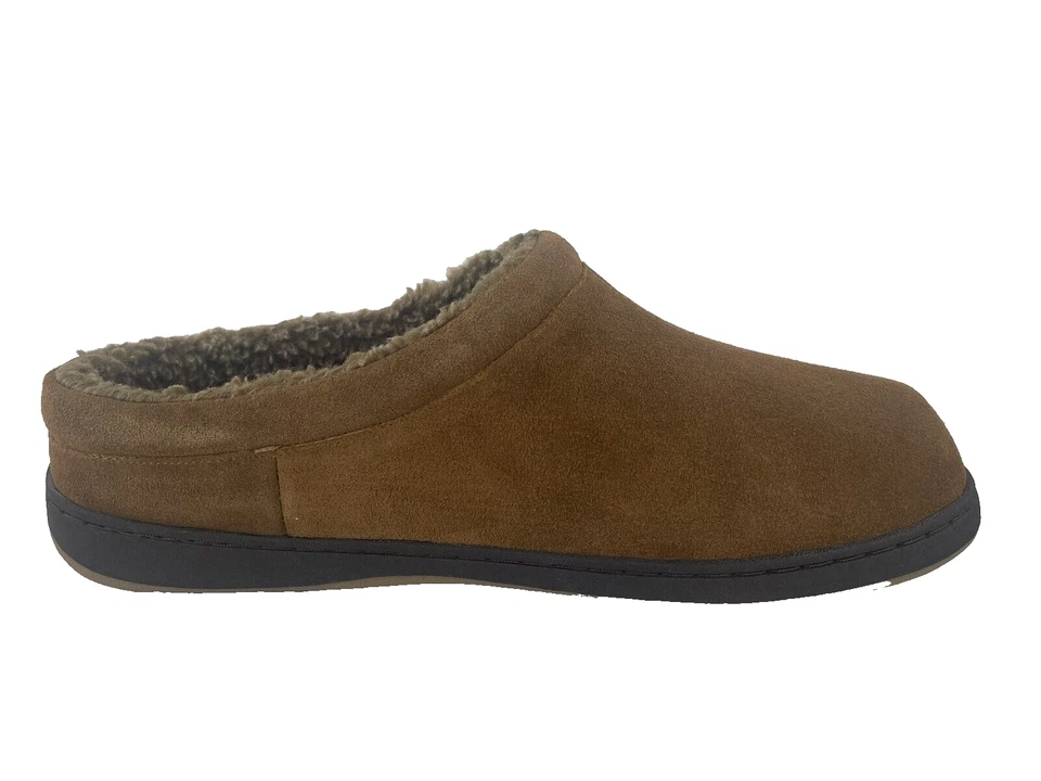 Zapatillas cómodas Tempur-Pedic para hombre forro de piel de cuero marrón talla 13 EE Foto 4 de 4