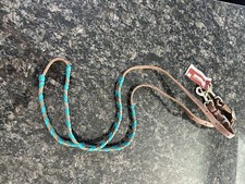 Martin Saddlery Latigo Barrel Reins With Colored Laces Leather. New