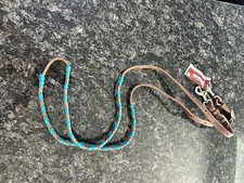 Martin Saddlery Latigo Barrel Reins With Colored Laces Leather. New