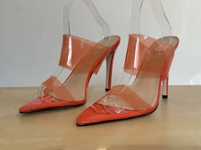 Vivianly Roxy 110 Orange Stiletto Heels Women's Size 10