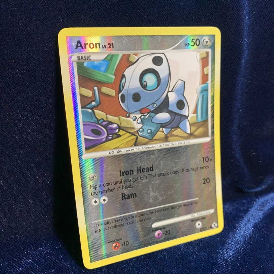 Aron 57/111 Reverse Holo Rising Rivals Pokémon Card - Image 3 of 4