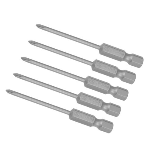5pcs Phillips Screwdriver Bit 2.5" x H1/4 x 2.5mm x PH0 Magnetic Power Tool