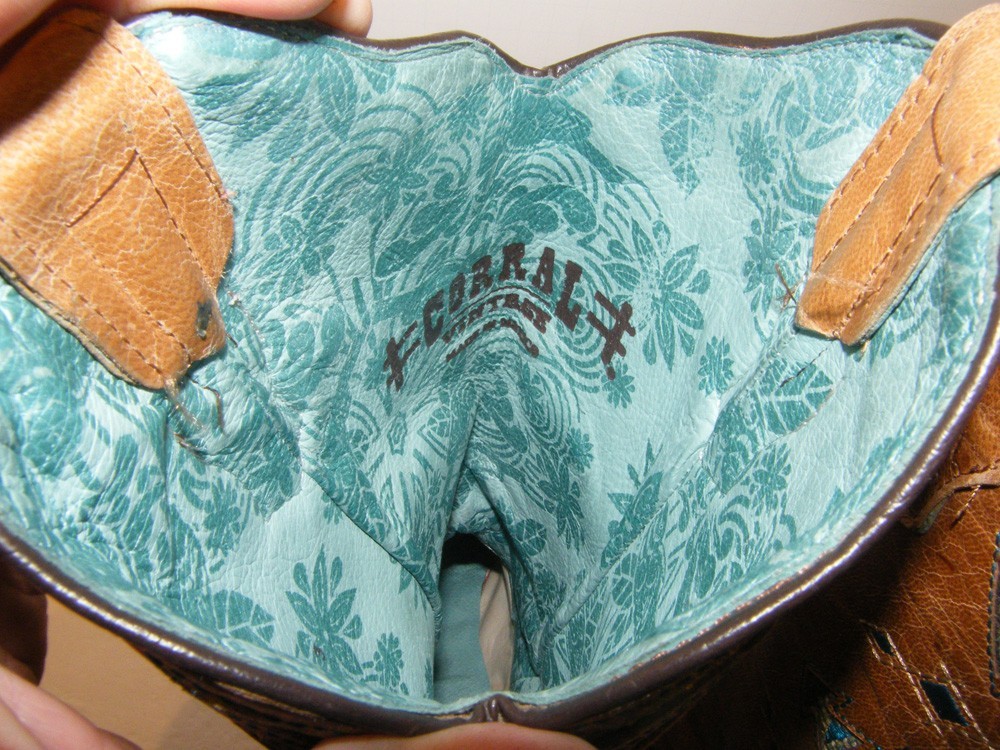 Corral Vintage C2693 Python Aztec Indian Teal/Bro… - image 5