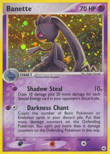 Pokémon TCG - Banette - 1/101 - Holo - Rare - EX Hidden Legends [Moderate Play]