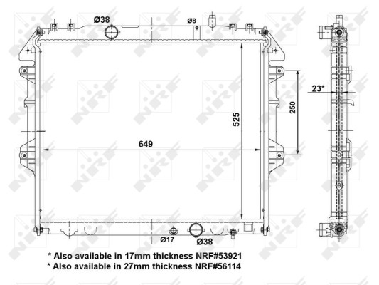 NRF 53921A Radiator, engine cooling for TOYOTA