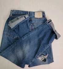 Vintage Levi's Jeans Womens SZ 27 Selvedge Distressed Big E V Stitch High Rise