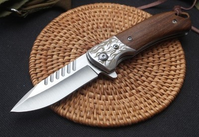 Silver Wolf Quick-Opening Folding Knife (D2 Steel) - Hunting, Pocket & Survival
