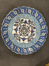 Sırça Handcrafted Decorative Ceramic Plate – Artist Signed, Avanos, Turkey 17”