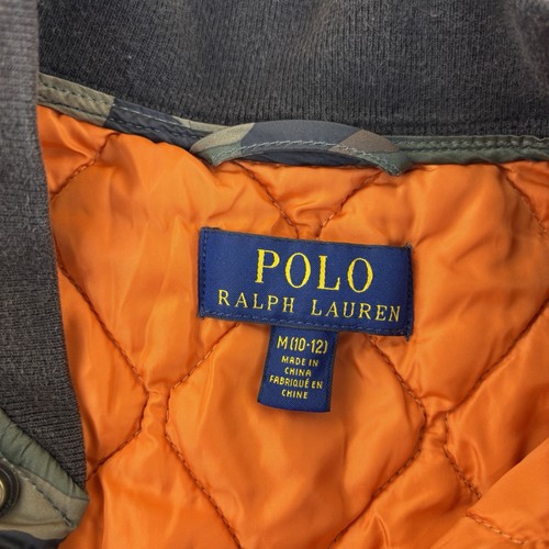 Polo Ralph Lauren Jacket Boys Medium 10-12 Camo Camouflage Quilted Pony Coat Kid - Picture 7 of 12