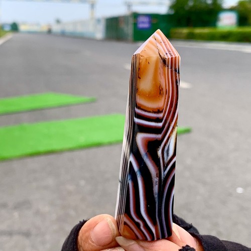 61G Natural red sardonyx striped agate Tower crystal mineral column Healing - Picture 17 of 22
