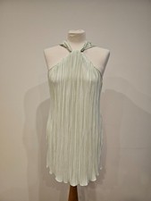 PrettyLittleThing Lime Sheer Sequin Cowl Back Shift Dress - UK 10