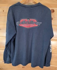 Vintage Quicksilver Long Sleeve Shirt Men XL Beach Surf Stain Thrashed