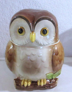 Otagiri 9" Owl Cookie Jar Vintage 1981 Japan