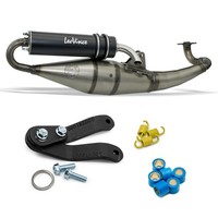 Auspuffanlage LeoVince Hand Made TT Schwarz Mit Zulassung FüR Yamaha Aerox 50
