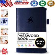 Stylish Medium Password Keeper with Alphabetical Tabs  Eco-Leather Cover