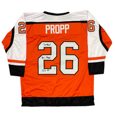Brian Propp Signed Philadelphia Custom Jersey w/ 2 Insc. Beckett Wit BAS COA