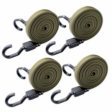 4PCS Adjustable Bungee Cords with Hooks 77 Inch, Heavy Duty Flat Tarp Straps Ela