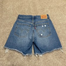 Y2K streetwear daisy-duke s western Distressed Cutoff Levi s 501 Denim Shorts 25