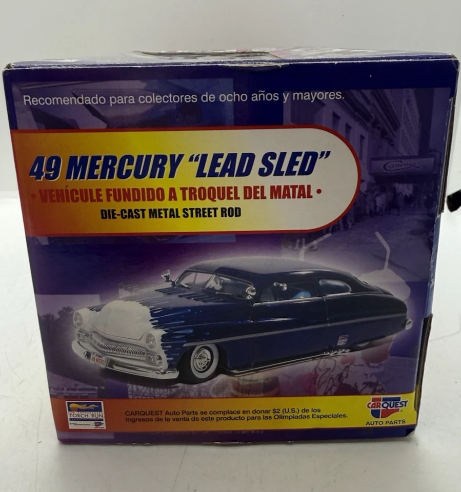 First Gear 49 Mercury “Lead Sled” Blue 1:25 Car Quest Die Cast Metal Street Rod - Image 2 of 4