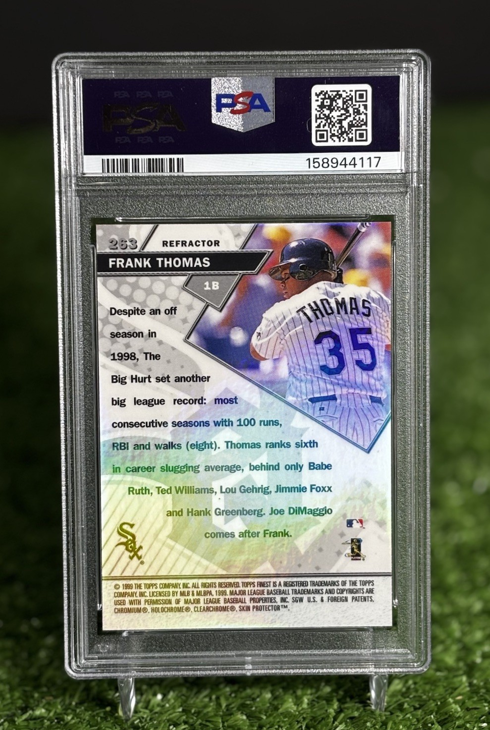 1999 FINEST REFRACTOR #263 FRANK THOMAS PSA 10 💎Flawless MLB HOF Card💎🔥💎📈 view 3