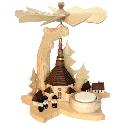 Blattpyramide Massivholz Ratags Kurrende Wanderer Weihnachten Erzgebirge 21 cm