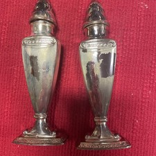 S.P. Co. La France 504-Salt & Pepper Shakers-5 1/2โ Silver Plate-Made in USA