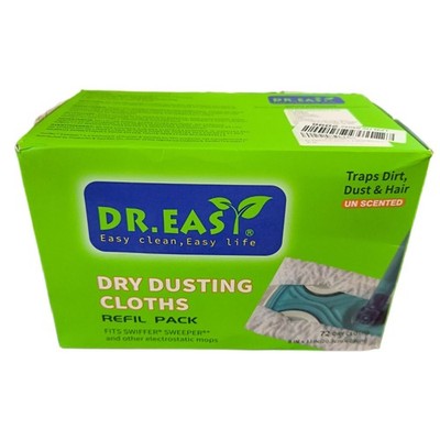 Dr.Easy Dry Kehrtücher, 72 Stück Einweg-Wischpads, Nachfüllpackung, passend für