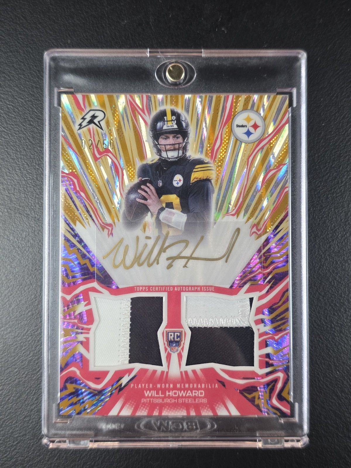 2025 Topps Resurgence Will Howard Amped Up Gold Power Surge RPA /50 RC GOLD INK!