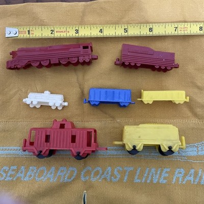 Mixed Lot of 12 Plastic Train Cars Engines Wind Up Plus Train car Headrest Cover