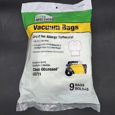 Clean Obsessed CO711. Commercial Vacuum Canister HEPA Bags (9 pack),White