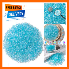 Ice Blue Sea Glass Marbles Stones Frosted Glass Pebbles for Aquarium Fish Tank