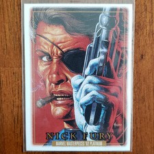 2024 Marvel Masterpieces ‘92 Platinum Nick Fury # 64 Leather Parallel RARE SP
