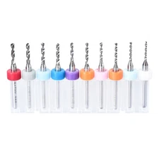 10 x 1.1-2.0mm Carbide CNC Engraving Circuit Board Micro PCB Drill Bit