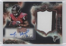 2015 Topps Platinum Rookie Black Refractor 41/125 Justin Hardy Patch Auto nd3