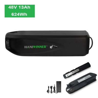 48V Hailong E-Bike Akku 48V 13Ah Fahrradakku Down Tube Batterie mit Ladegerät