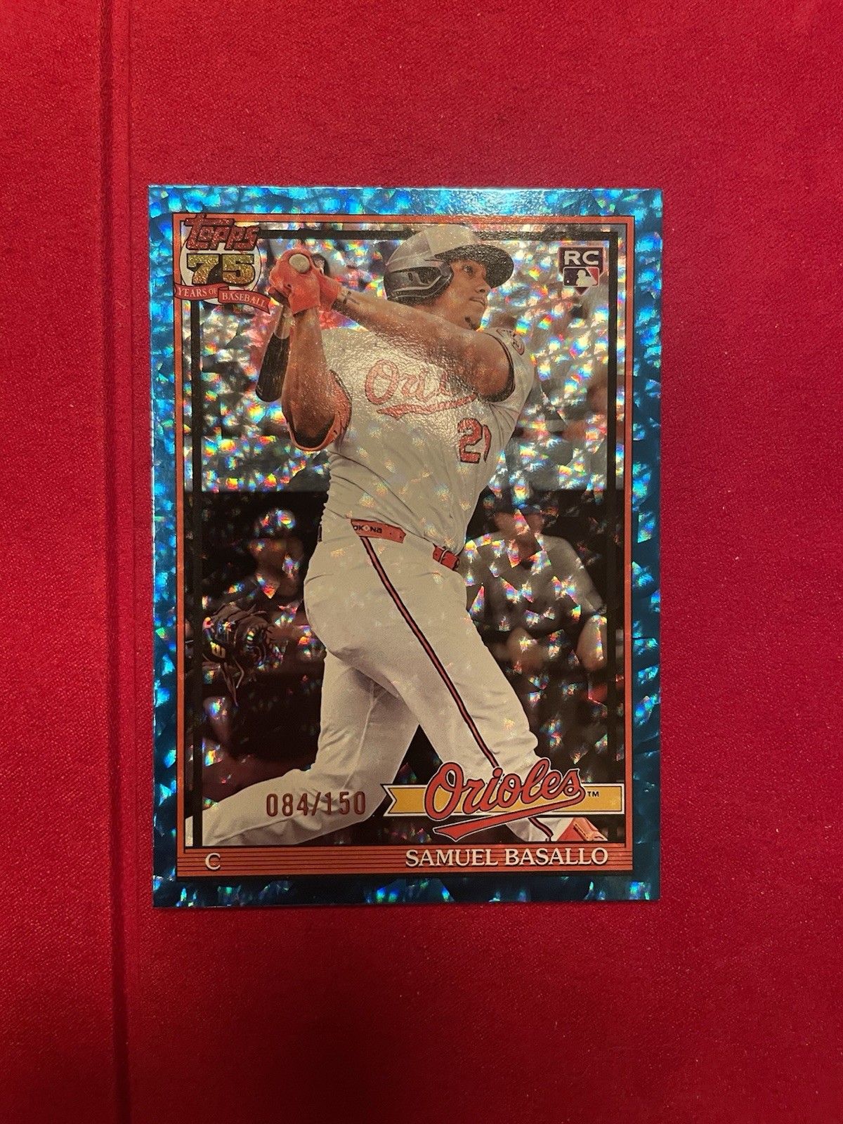 2026 topps series 1 1991 Variation Samuel Basallo BLUE CRACKLE /150 T91-20
