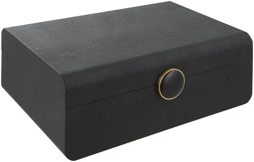 Uttermost 18058 Lalique 4-1/2" Tall MDF Boxes - Brushed Antique Brass / Black - Picture 1 of 4