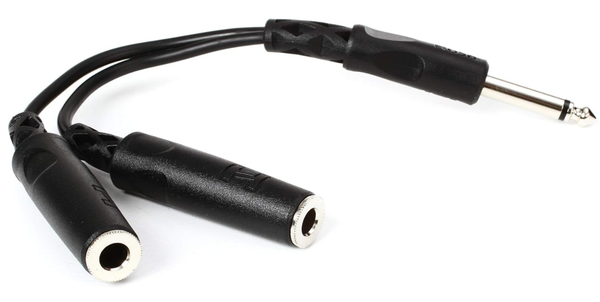 Hosa YPP-111 Y-Kabel 6,3Mm Klinke Stecker Auf 2X 6,3Mm Klinke Buchse-image