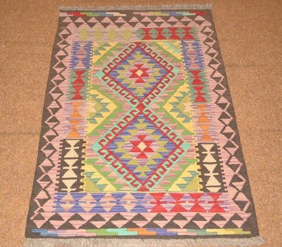 Handgewebter Orient Kelim Afghan Nr.79858 - 125x85cm aus 100% Wolle