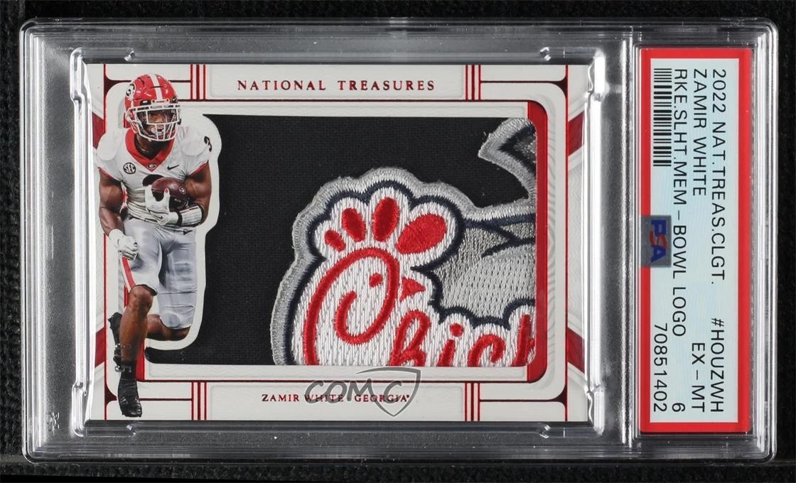 Zamir White Panini National Treasures Collegiate Rookie Silhouettes Memorabilia #HOUZWH Bowl Logo