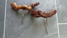 2 CORKSCREWS GRAPE VINE WOOD (1 is Laurent Siret)