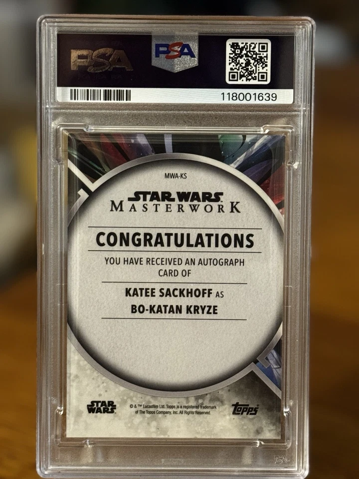 2022 Topps Star Wars Masterwork #MWA-KS Katee Sackhoff Bo-Katan Kryze Auto PSA 8 - Image 2 of 2