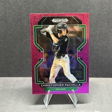 2022 Panini Prizm Draft Picks #PDP86 Christopher Paciolla Neon Pink Velocity